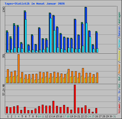 Tages-Statistik im Monat Januar 2026